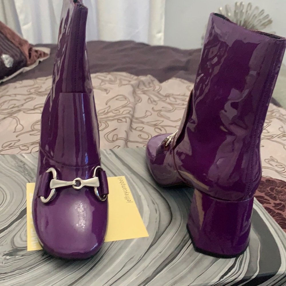 Jeffrey Campbell Purple Patton boots with buckle